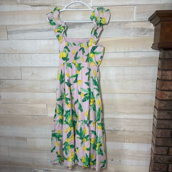 J. Crew Pink Lemon Square Neck MIDI Dress Women’s Size 4 - Picture 8 of 10